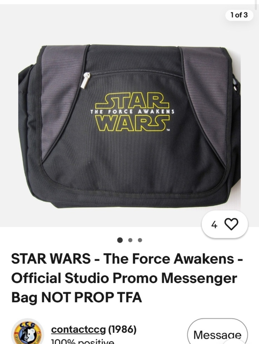 Star Wars:   The Force Awakens Promo Messenger Bag 2015